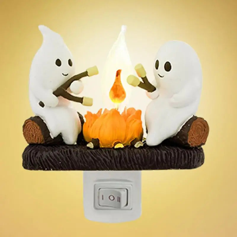 Ghost Campfire Flickering Night Light 2024 Halloween Festival Lantern Fire Night Light Wall Decoration Lovely Lamp