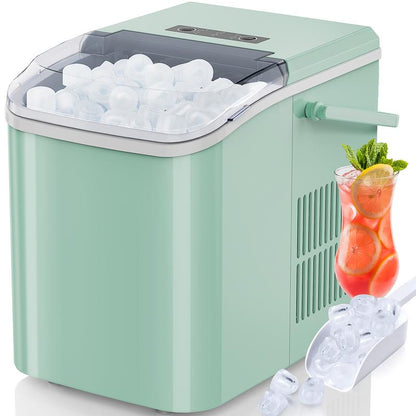 Ice Makers Countertop with Soft Chewable Pellet Ice, 7 Mins Ice Making, 35.5Lbs/24Hrs, Pebble Ice Maker Machine with Self-Cleaning/Ice Basket/Ice Scoop for Home/Officountertop Ice Maker, Portable Ice Machine Self-Cleaning with Ice Scoop, Basket and Handle