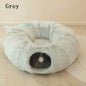 2 in 1 round Cat Beds House Funny Cat Tunnel Toy Soft Long Plush Dog Bed for Small Dogs Basket Kittens Bed Mat Kennel Deep Sleep