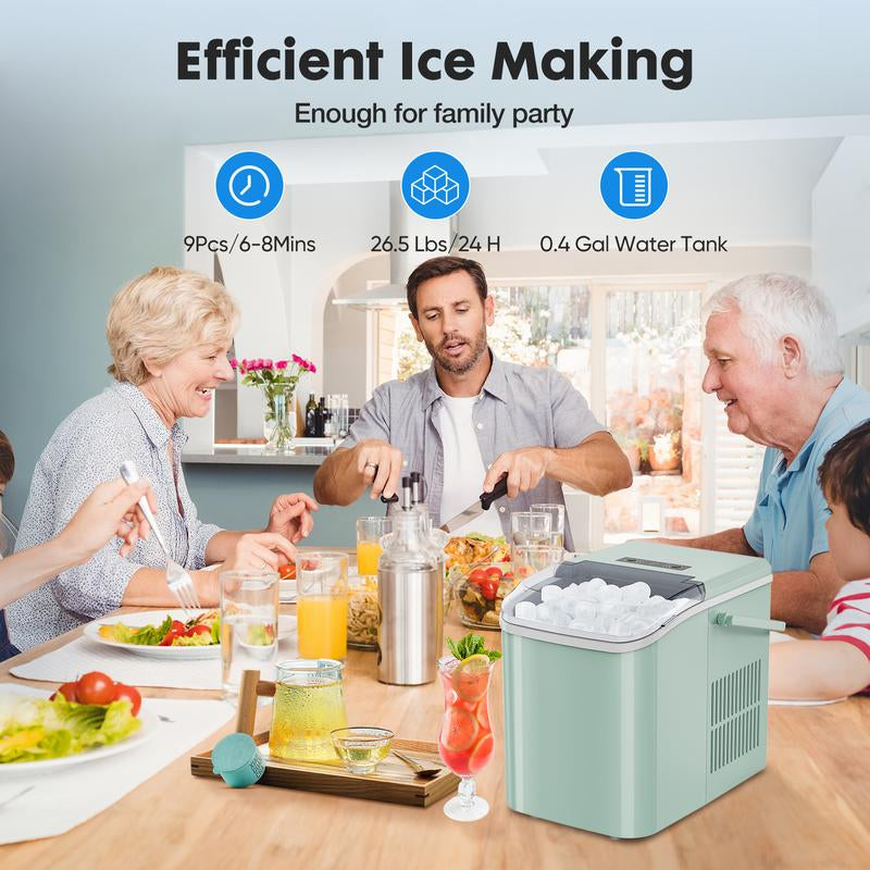 Ice Makers Countertop with Soft Chewable Pellet Ice, 7 Mins Ice Making, 35.5Lbs/24Hrs, Pebble Ice Maker Machine with Self-Cleaning/Ice Basket/Ice Scoop for Home/Officountertop Ice Maker, Portable Ice Machine Self-Cleaning with Ice Scoop, Basket and Handle