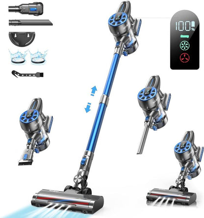 Cordless Vacuum Cleaner, Power Stick Vacuum 450W 36Kpa with Long Runtime Detachable Battery, Vacuum Cleaner with LED Display Lightweight