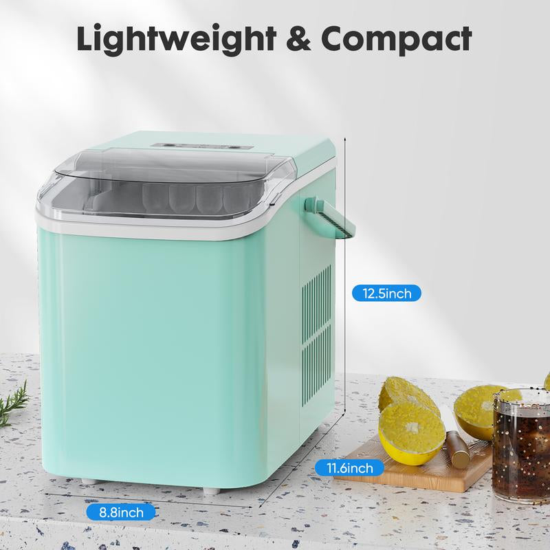 Ice Makers Countertop with Soft Chewable Pellet Ice, 7 Mins Ice Making, 35.5Lbs/24Hrs, Pebble Ice Maker Machine with Self-Cleaning/Ice Basket/Ice Scoop for Home/Officountertop Ice Maker, Portable Ice Machine Self-Cleaning with Ice Scoop, Basket and Handle